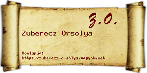 Zuberecz Orsolya névjegykártya