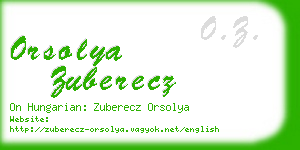 orsolya zuberecz business card
